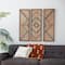Set of 3 Brown Wood Contemporary Wall Decor 12", 35"